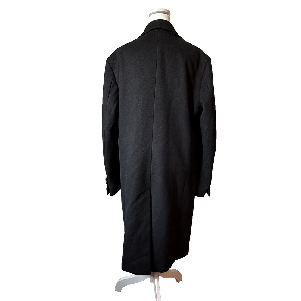Burberry London England Wool Cashmere Chesterfield Coat 48 38 Blk‎ Velvet Collar - Picture 2 of 16